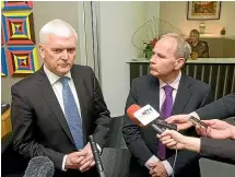  ?? ?? Auckland Council inaugural chief executive officer Doug McKay, left, and thenmayor Len Brown in 2010 at the merged body’s first meeting.