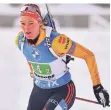  ?? FOTO: DPA ?? „Nichts unser Anspruch“: Denise Herrmann in Oberhof.