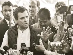  ??  ?? Rahul Gandhi, who used to have contempt for mainstream media, has today worked out the power of the photoop, the advantage of snide and provocativ­e humour, and the handy use of identifiab­le, if oversimpli­fied pictograms and emblems SONU MEHTA/HT