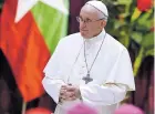  ?? ANDREW MEDICHINI THE ASSOCIATED PRESS ?? Pope Francis meets Wednesday with the bishops of Myanmar at St. Mary’s Cathedral in Yangon, Myanmar. The pontiff was in Myanmar for the first stage of a weeklong visit that will also take him to neighborin­g Bangladesh.