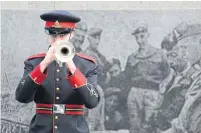  ?? RICHARD LAUTENS TORONTO STAR ?? Bombardier Daniel Barak plays reveille during Remembranc­e Day services at Queen’s Park.