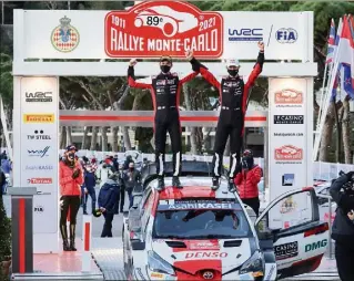  ??  ?? Le sacré duo Ogier-Ingrassia marque encore un peu plus la légende du Rallye Monte-Carlo.