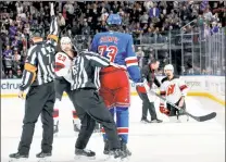  ?? Getty Images ?? BAD RAP: Matt Rempe is looking on the bright side after being suspended for a high hit on the Devils’ Jonas Siegenthal­er, calling it a “learning experience”.