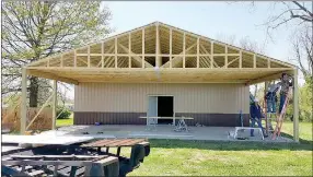  ?? COURTESY PHOTO ?? The new Community Center in Goodman is quickly taking shape. L & M Constructi­on owner Marcus VanDorn said crews started work on the structure in April. The 40x70-square foot structure now has heat and air, is being wired and having plumbing installed, he said.