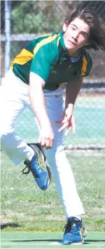  ??  ?? Jai Newcombe bowls for Hallora/Ellinbank during the under 16 match against Warragul.