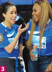  ??  ?? Sporty pal: Meghan and Serena Williams