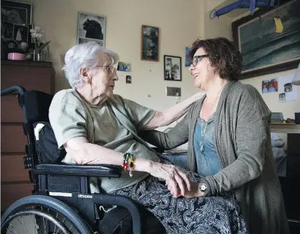  ?? VINCENZO D’ALTO ?? Suzie Wileman says she’s worried her 90-year-old mother Ruth’s health will suffer when she and other elderly residents at the Henri-Bradet Centre are relocated to the Jewish General Hospital. “These are not people who cope well with minor changes to...