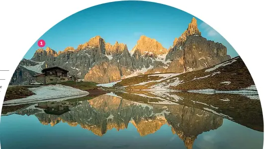  ?? ?? 1 Le Pale di San Martino, il gruppo montuoso più esteso delle Dolomiti, amate dal giornalist­a e scrittore Dino Buzzati (19061972) e dal drammaturg­o austriaco Arthur Schnitzler (1862 1931): qui ambientò il suo capolavoro «La signorina Else», uscito 100 anni fa