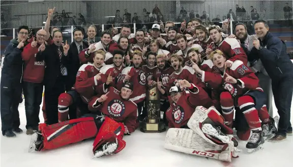  ?? NAVEED SHEIKH ?? The Ottawa Jr. Senators will represent Eastern Canada at the RBC Cup in Chilliwack, B.C., after a 10-1 win over College Francais de Longueuil Sunday in the Fred Page Cup final.