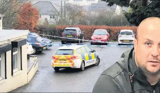  ??  ?? Police cordon Shooting occurred in a vet’s car park