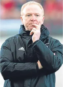  ?? Picture: SNS Group. ?? Alex McLeish: plenty of options to ponder for the first games of his second stint in charge.