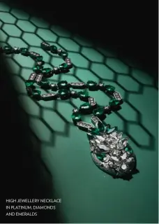  ??  ?? high jewellery necklace in platinum, diamonds and emeralds