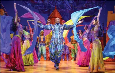  ?? ?? Colourful cast: Aladdin at the Bord Gais is a spectacula­r show