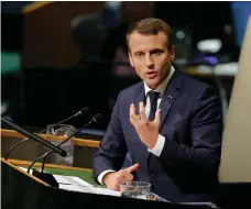  ?? Reuters ?? Emmanuel Macron says the Paris Accord on climate change must be honoured and will not be renegotiat­ed