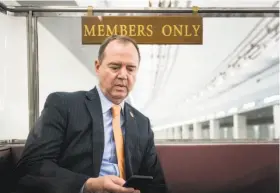  ?? Erin Schaff / New York Times ?? Rep. Adam Schiff, D-Burbank, would be poised to run the Intelligen­ce Committee, displacing current Chairman Devin Nunes, R-Tulare.