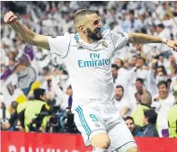  ?? Picture: Getty. ?? Karim Benzema celebrates after scoring Real Madrid’s second goal.