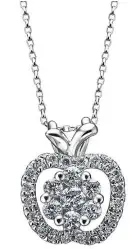  ??  ?? The Diamond Allure apple pendant.