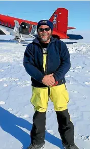  ??  ?? Allan Rose at work in Antarctica.