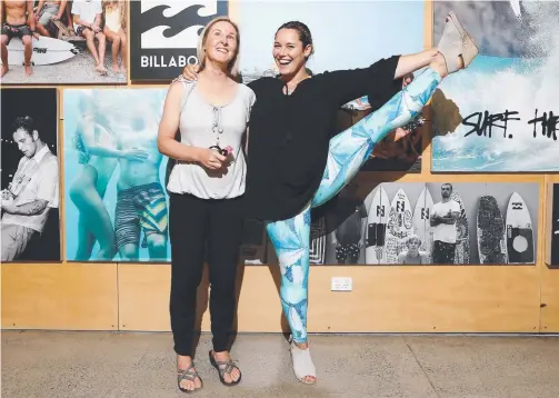  ?? Picture: GLENN HAMPSON ?? Shareholde­rs Adene Patton and Mia Jay at Billabong's annual general meeting in West Burleigh.