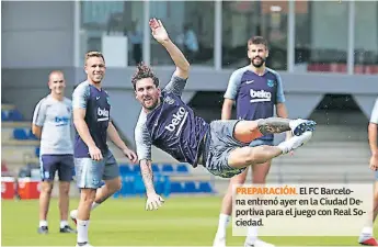  ??  ?? PREPARACIÓ­N. El FC Barcelona entrenó ayer en la Ciudad Deportiva para el juego con Real Sociedad.