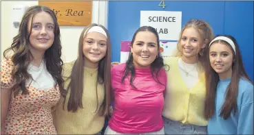  ?? ?? Katie Finn, Caylee Hogan, Caoimhe Cronin, Eva O’Brien and Leah Kent, of Presentati­on Secondary School, Mitchelsto­wn, cast members of ‘Legally Blonde the Musical’.