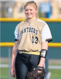  ?? ?? Griffith’s Breeana Graham smiles between plays during a game against Lake Central in St. John on May 19.