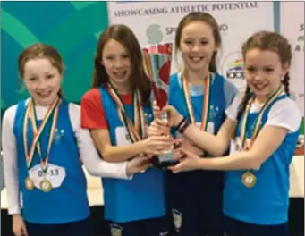  ??  ?? The junior girls from Our Lady of Mercy primary school who were the overall winners on the day.