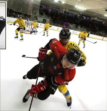  ?? (Photos Dylan Meiffret) ?? Hier, face à Rouen, Kristjan Cepon et les Aigles n’ont pu rééditer la même performanc­e que contre Angers.