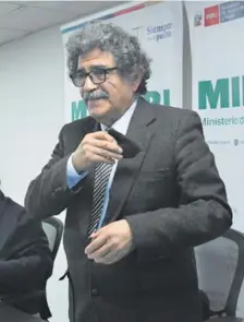  ?? ELíAS ALFAGEME ?? El titular del Midagri dijo que no habrá crisis alimentari­a en el Perú.