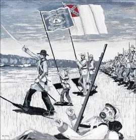  ?? Emily Ladeairous/Timothy Desmond Via Associated Press ?? ARTIST Timothy Desmond sued after his painting depicting the Confederat­e battle flag at the 1864 Battle of Atlanta was barred from the 2015 Big Fresno Fair.