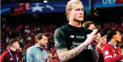  ?? FOTO: VEGARD WIVESTAD GRØTT / BILDBYRÅN NORWAY ?? Loris Karius ber Liverpool-fansen om unnskyldni­ng etter sine to tabber.