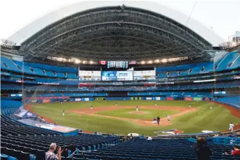  ?? AP ?? The Canadian government says the Blue Jays can’t play in the Rogers Centre this season.