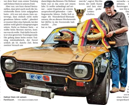  ?? FOTO: MIKKO SCHÜMMELFE­DER ?? Helmut Stein mit seinem Ford Escort.