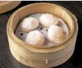  ??  ?? “Har gao” shrimp dumplings