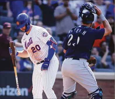  ?? Mike Stobe / Getty Images ?? The Mets’ Pete Alonso reacts after striking out with the bases loaded to end the game against the Mariners on Sunday.