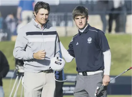  ??  ?? 0 Bradley Neil, right, played alongside American pro Peter Uihlein at the Dunhill Links Championsh­ip in 2013.