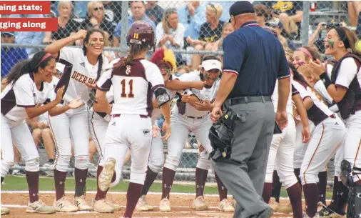  ?? Robert Avery / Houston Chronicle ?? Erin Edmoundson (11) and Deer Park hope to celebrate the program’s return to the state tournament after this week’s Region III-6A final against Katy at UH.