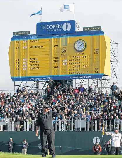  ?? Shuttersto­ck. ?? There’ll be no frolicking under the big yellow scoreboard­s in 2020 with the Open cancelled.