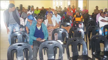  ?? ?? A part of the almost 60 residents who attended the civic and voter education at Nkhanini Umphakatsi.
