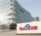  ?? — Reuters ?? Baidu’s company logo is seen at its headquarte­rs in Beijing .