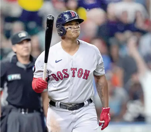  ?? FE ?? Rafael Devers va tras su cuarta campaña con al menos 30 jonrones y 100 carreras remolcadas con los Medias Rojas de Boston.