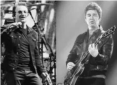  ??  ?? Noel (Right) performs with Bono U2 at the tour.
