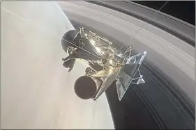  ??  ?? Image de synthèse montrant Cassini approcher des anneaux de Saturne.