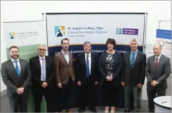  ??  ?? At the launch of the Employer Portal in St. Angela’s College were Ronan McArt (St. Angela’s College), Declan Courell (St. Angela’s College), Mark Butler (Lotus Works), Mayor of Sligo Municipal District Cllr Hubert Keaney, Brenda Donagher (Rural Enterprise Skillnets), Michael Hosey (Manager, St Angela’s College Food Technology Centre) and Oran Doherty (Regional Skills Forum Manager, North West).