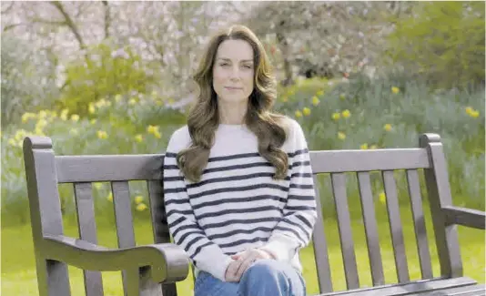  ?? Vídeo / Kensington Palace ?? La princesa de Gales, en una imagen del vídeo difundido ayer.
