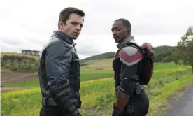  ??  ?? Sebastian Stan as James ‘Bucky’ Barnes/the Winter Soldier and Anthony Mackie as Sam Wilson/Falcon. Photograph: Julie Vrabelová