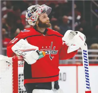  ?? ROB CARR/GETTY IMAGES ?? Capitals goalie Braden Holtby says: “Some guys are very similar to their dads and some guys are extremely opposite ... It is interestin­g to see the background of where people grew up.”