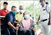  ?? PIC/MPOST ?? Arpita Mukherjee being taken for a health check