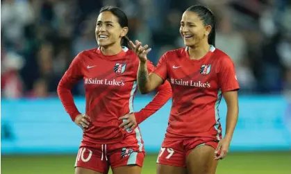  ?? Photograph: Jay Biggerstaf­f/USA Today Sports ?? Kansas City Current midfielder Lo'Eau LaBonta (10) and midfielder Debinha (99) look on during a 2023 game against the Chicago Red Stars at Children's Mercy Park.