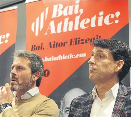  ?? FOTO: JUAN ECHEVARRÍA ?? Rafa Alkorta y Andoni Aiarza son las bazas de Elizegi para la dirección deportiva